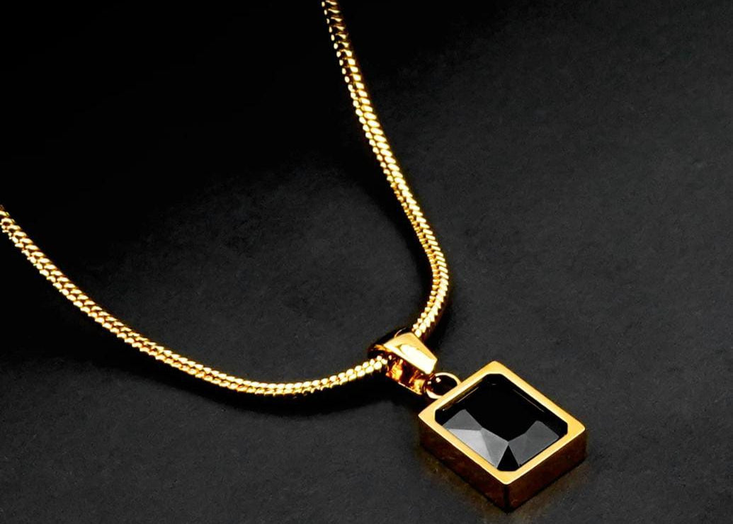 The Black Square Necklace