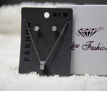 Silver Necklace Set With tops   For Girls